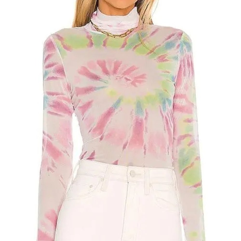 AFRM Zadie Topwhite - Blanc Spiral Top (Tie Dye)